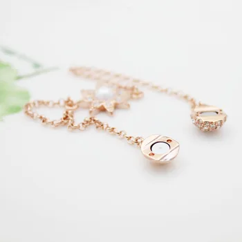 Slide farmec Nou populare bijuterii 17cm feminin alb stras alb semi-perla magnet catarama geometrice simple brățară de Aur