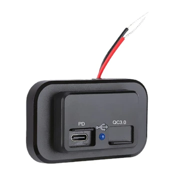 Incarcator auto Dual Porturi USB-C pe USB UN QC 3.0 PD Încărcare Rapidă Incarcator Auto Adaptor de 18W C USB Masina Încărcător pentru Telefon GPS