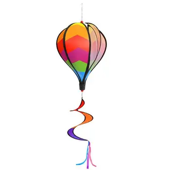 Balon Cu Aer Cald Vânt Rotative Rainbow Stripe Moriști Gradina Curte În Aer Liber/ Casa Decorare Reclame Evenimente Sportive Promotio