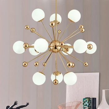 Epocă de Aur Balon Rotund pandantiv cu LED-uri Lampă de Iluminat Moderne, Lustre Pandantiv lumini pentru sala de mese G4 bec pandantiv de sticlă