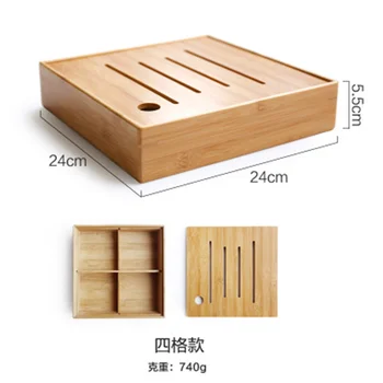 Tava de stocare în stil Japonez Simplu Bambus Cutie de Bomboane de Creatie Cu Capac Compartiment Gustare Fructe Uscate Bazinul Cutie de Depozitare