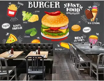 3d imagini de Fundal fotografie personalizate murală tabla de perete fried chicken burger de mese gourmet fast-food tapet pentru pereți în rulouri