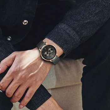 Fantor Negru Ceas De Lux De Aur Oameni De Afaceri De Moda De Brand, Quartz Cronograf Ceasuri Omul Clasic Cuarț Ceas De Mână